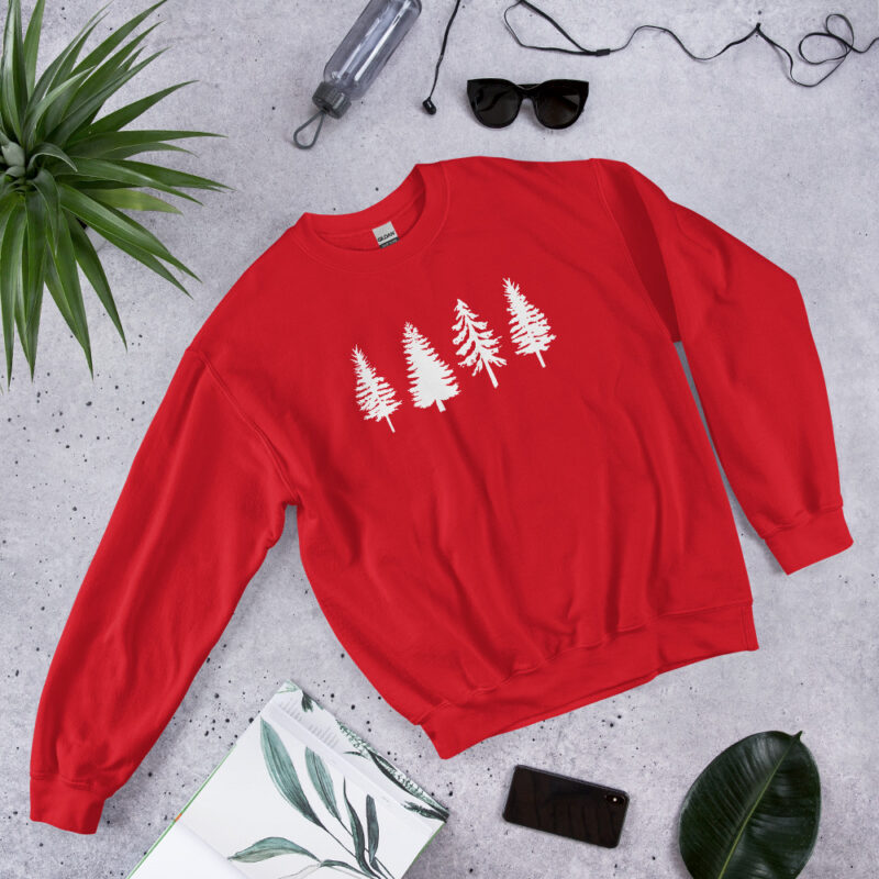 Pine Tree Sweatshirt, Camping Sweat Evergreen Trees Christmas Sweat Nature Lover Gift, Nature sweatshirt for Women Gift for Women, men and teens.