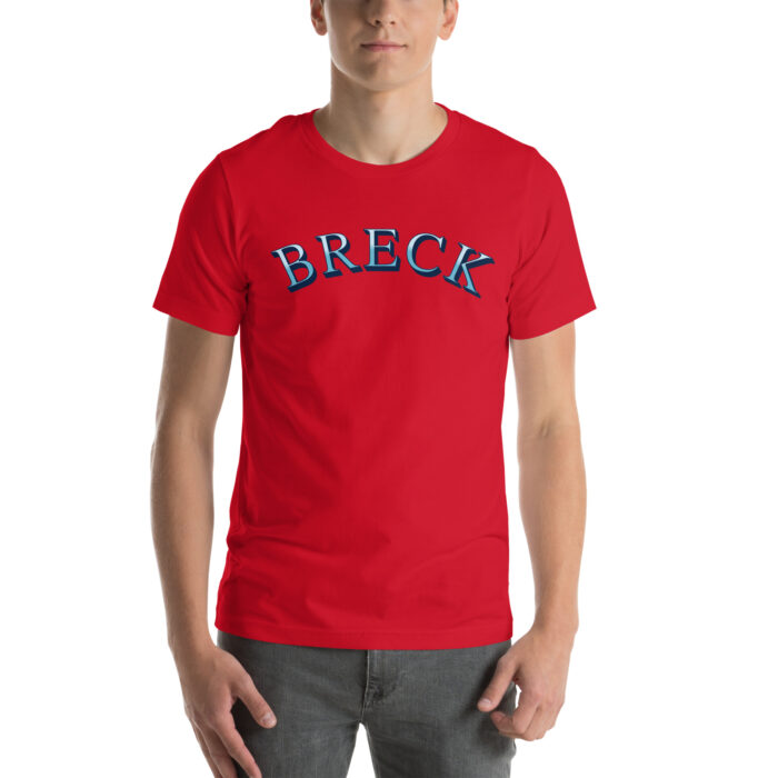 Breck Unisex Tshirt Breckenridge Colorado Minimalist Trendy Varsity Style Tshirt Stylish Winter Wear, looks great on the ski slopes, the mall or even school! For women,men and teens.