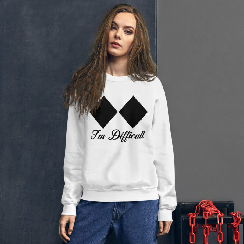 I'm difficult Snowboard skiing Unisex Sweatshirts for Snowboarding and Winter Wear., Gift for Girfriends Women and Teens.