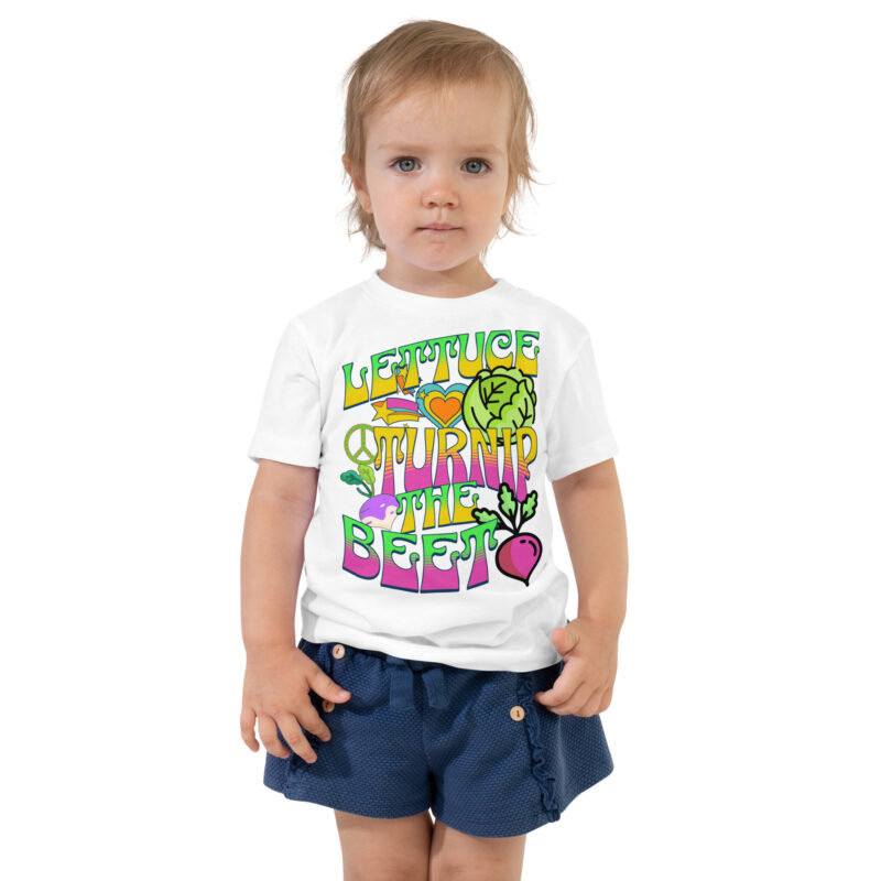Lettuce Turnip the Beet Toddler Short Sleeve Tee Vegetable Pun Cute Toddler Tshirt, Funny Toddler Shirt