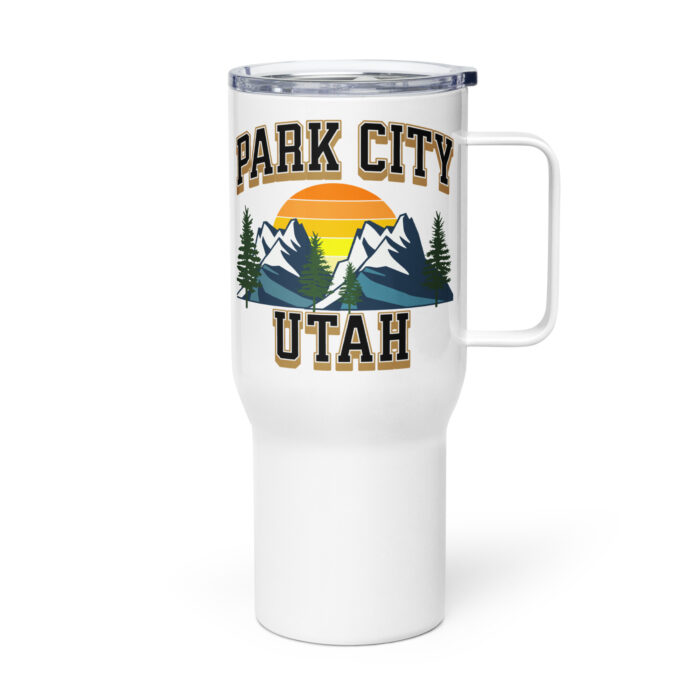 Park City Utah Skiing Travel mug with a handle