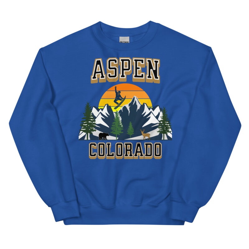 Aspen Colorado Snowboard Skiing Casual Sweatshirt Unisex Sweatshirt, Men Women, Teens, Gift For Him Gift For Her Ski Shirt