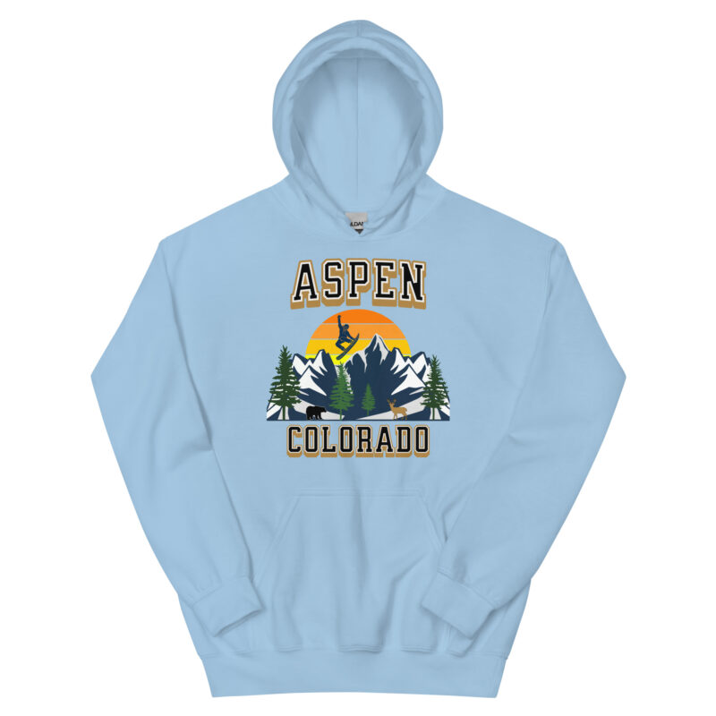 Aspen Colorado Snowboard Skiing Casual Hoodie Unisex Hoodie Sweatshirt, Men Women, Teens, Gift For Him Gift For Her Ski Shirt